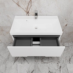 Style Line Тумба под раковину Матис 80 белая матовая – фотография-5